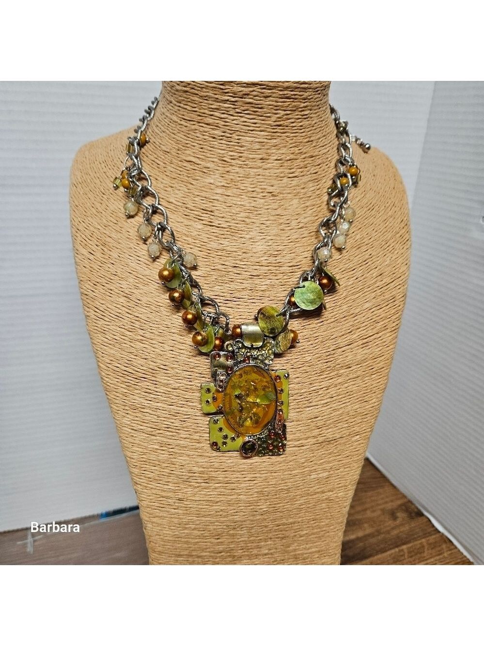 Trèska Vibrant Mixed Media Statement Necklace